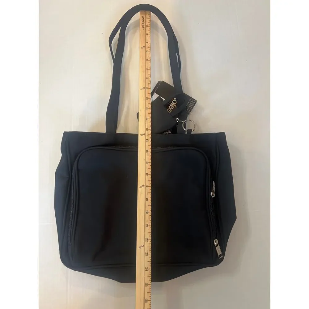 Totes black microfiber organizer tote bag black NWT